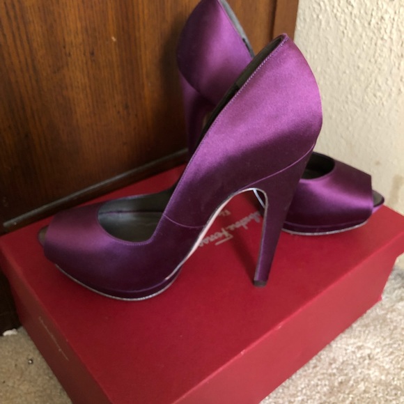 Ferragamo Pumps - Purple Satin - Picture 7 of 8